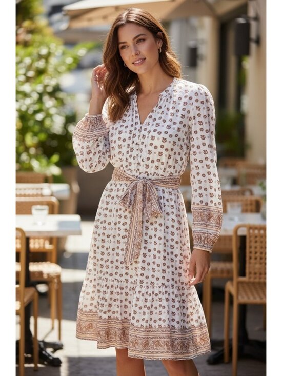 Cleobella Dresses & Skirts - Cleobella Blakey Midi Dress Women's S White Rust Lined Cotton NWT Boho Floral